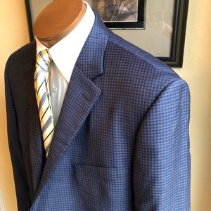 Peter Millar Blue Gray Burgundy Wool Check 46T